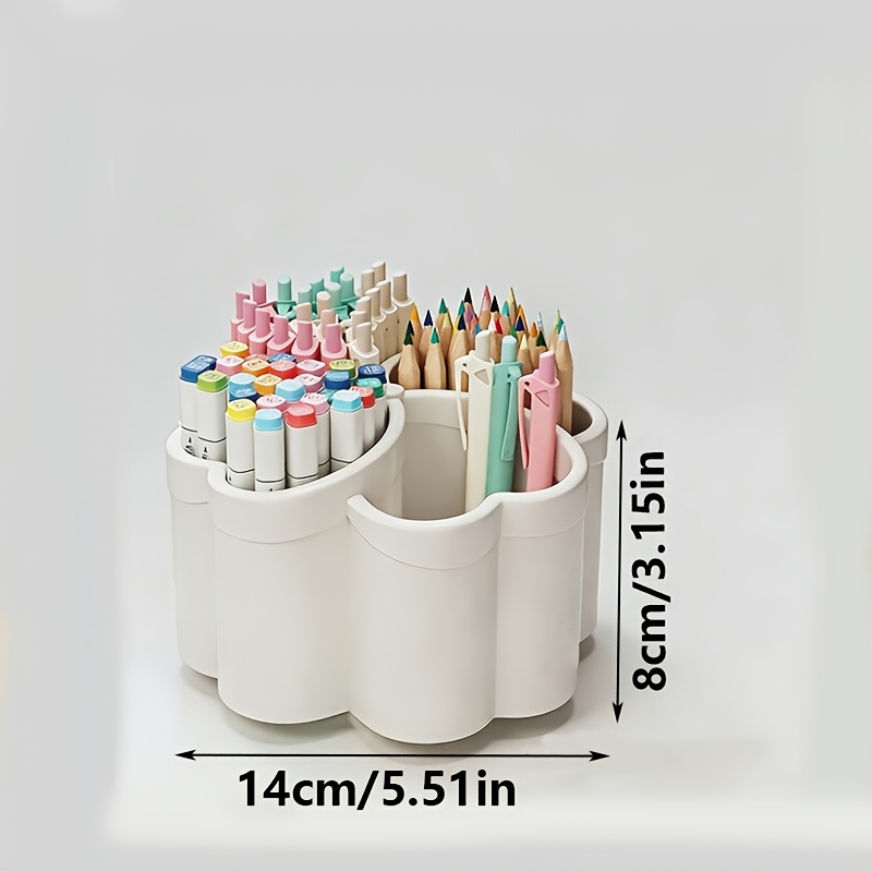 TEMU Organisateur de bureau 1 pièce, porte-stylo, boîte de rangement cosmétique en plastique PP, boîte de rangement de bureau, à 4 compartiments -