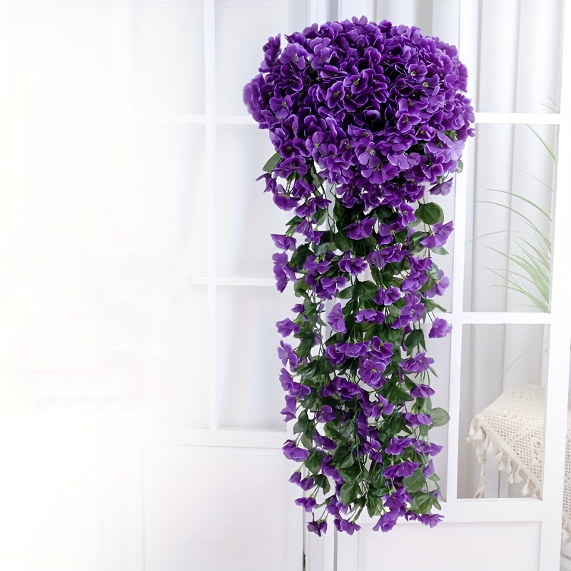 

1 Pack Artificial Violet Ivy Flowers, Plastic Hanging Fake Plants For Outdoor Patio Garden Porch Wedding Home Decoration, Spring Summer Crafts Decor