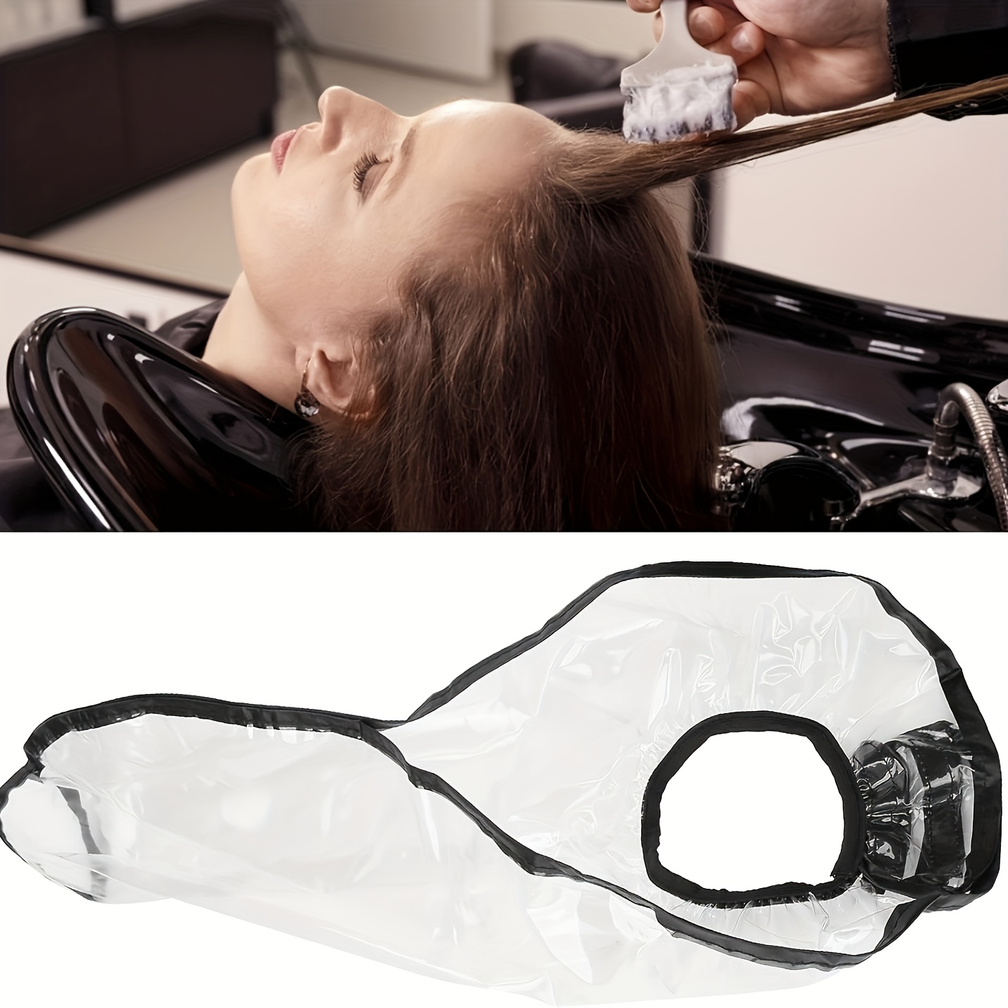 TEMU 1pc Multifunctional Shampoo Funnel, Suitable For Shampoo Rinsing, Comfortable For Wearing, Very Useful During Hair Dyeing