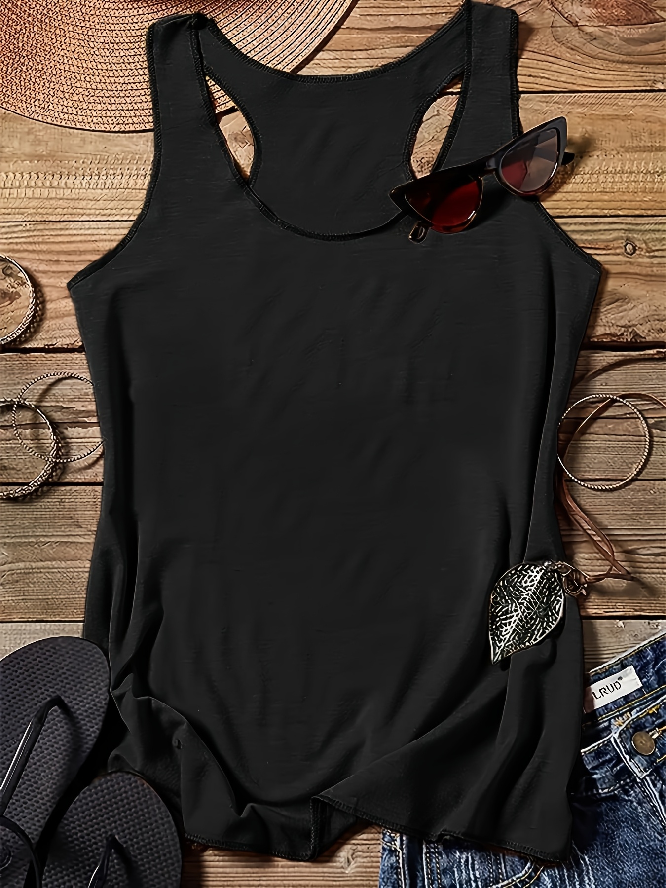 5pcs solid color free round neck tank tops Temu