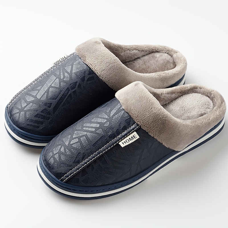 Mens House Slippers Soft Memory Foam Warm Plush Casual Shoes Big Size Home Slippers