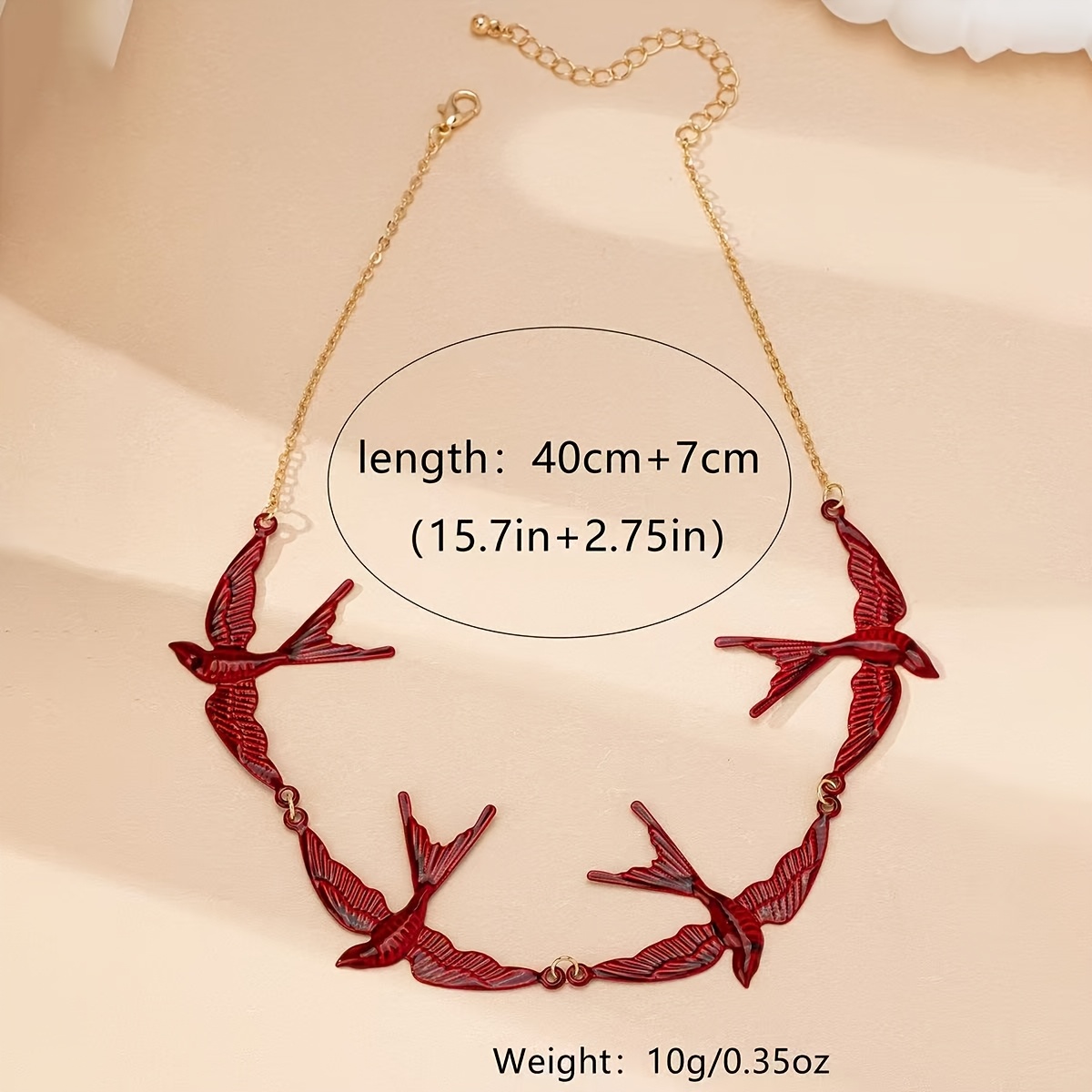 Vintage Versatile Red Lucky Swallow-Shaped Necklace