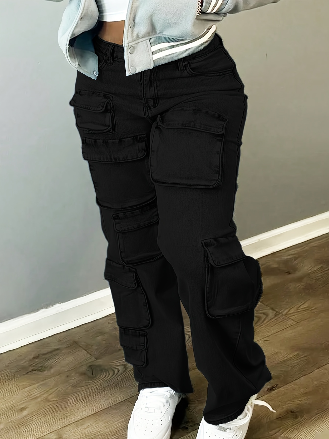 denim cargo pants for women sold on Temu United States