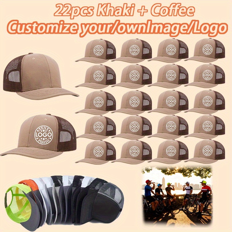22pcs Customizable Classic Trucker Hats with Your Logo