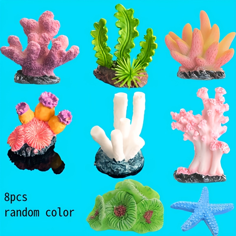8pcs Ocean Theme Simulation Star Seaweed Hybrid Set, Ideal Fish Tanks Aquarium Decoration (random Colors) Fish Tank Accessory