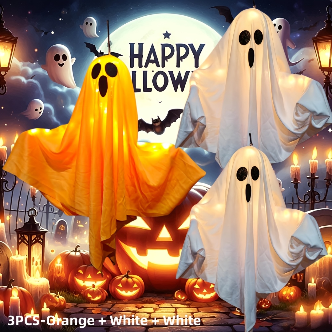 3pcs - Upgraded Hanging String Lights, For Halloween-themed Lights, Featuring Foldable And Adjustable Shapes. In 2 Colors, This Product Features A Hanging Cord Design And 3 Lighting : , Fast Flashing