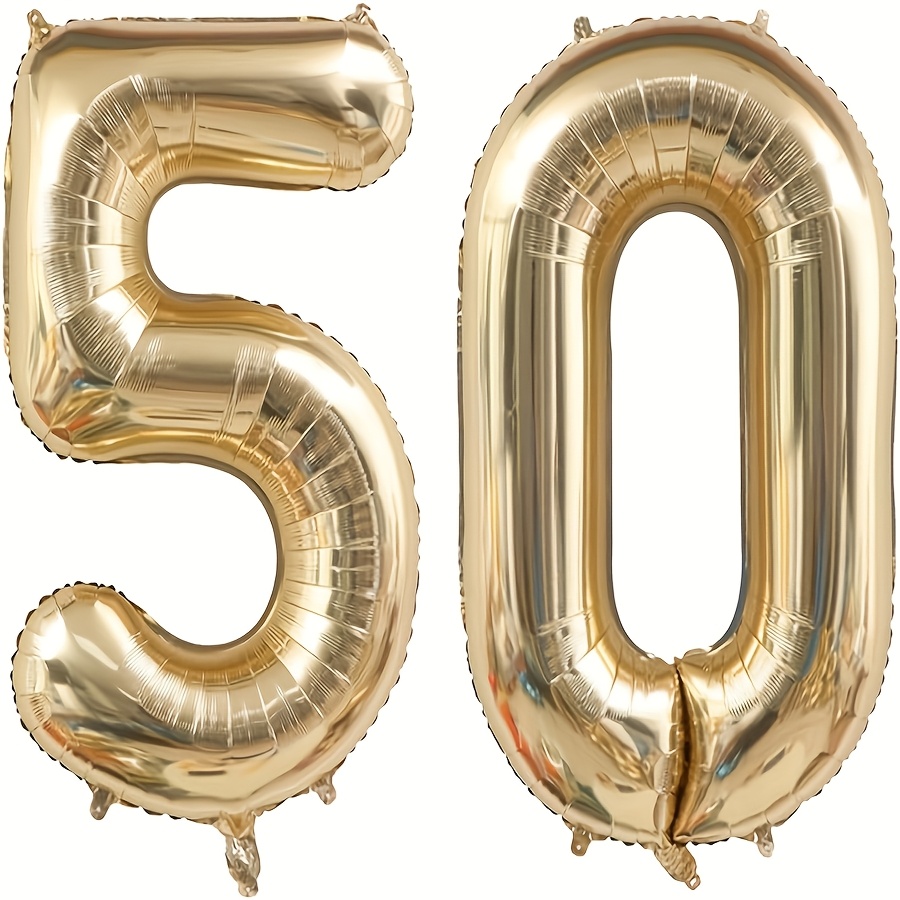 40 Inch Helium Balloon - 50th Birthday Party Decorations, Large With Extra For Stability, Elegant Metallic Celebration Balloon For Milestone Birthdays, Celebratory Decor, , Metallic Finish