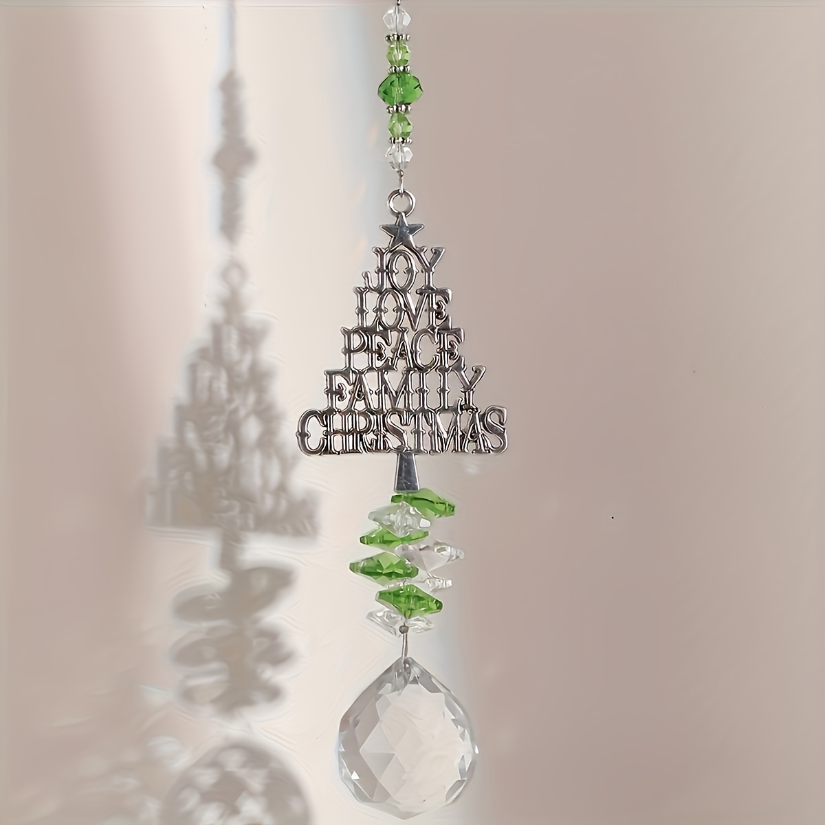 Image of 1 Crystal Christmas Tree Sun - Holiday Ornament, Suitable For Home And Garden Windows, Perfect Festive Decoration