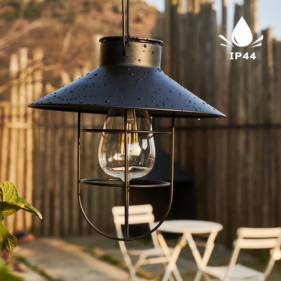 

2pcs Solar Led Vintage Lanterns - Retro Hanging Lights For Garden, Yard & Balcony Decor