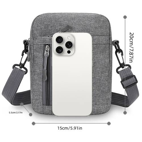 wm01167 high quality fabric unisex fashion style single shoulder bag nylon lightweight versatile phone pouch stylish and simple crossbody bag for fashionable zippered wallet with multiple zippered compartments travel accessory