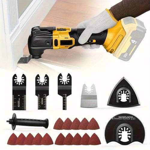 vibrating tool cutter vibrating multi tool for dewalt 20 batteries cordless vibrating tool 6 speed settings 21000 opm brushless motor wood cutting blade with board and sanding pad batteries not included best new year gift