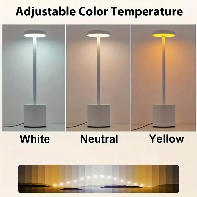 creative wireless high end metal led desk lamp battery usb rechargeable night light with eye protection three color adjustable dimming bedside reading lamp for dining room or bar decor bedroom office warm table lamp ideal birthday gift for halloween christmas valentines colors table lamp for living room table lamp for bedroom table lamp for home table lamp for bedroom bedside lamp lamp for living room Product details 6