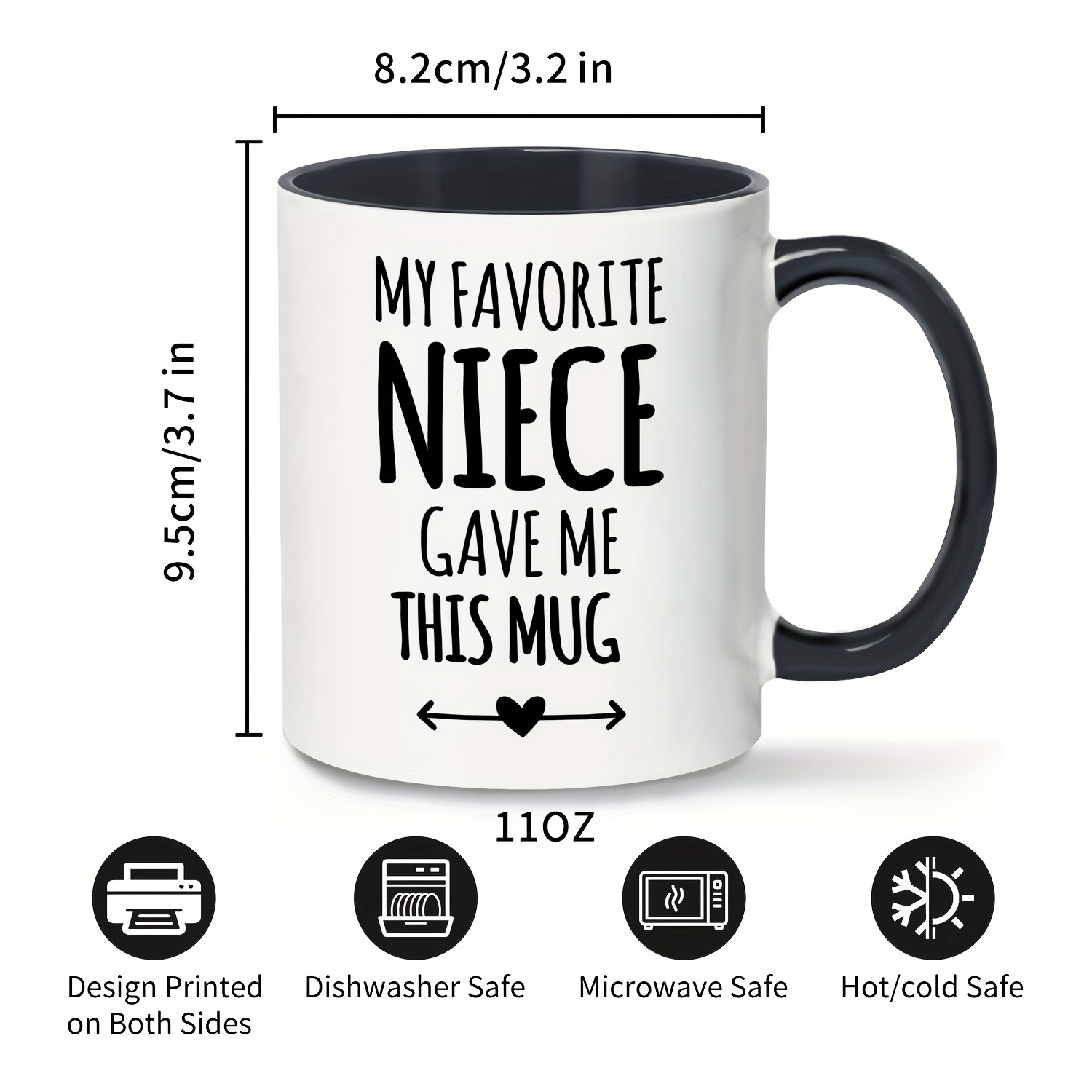 1pc 11oz ceramic coffee mug mug insulated reusable round mug for multipurpose use ideal gift for uncle or aunt from niece hand wash only   christmas halloween birthdays anniversaries 5