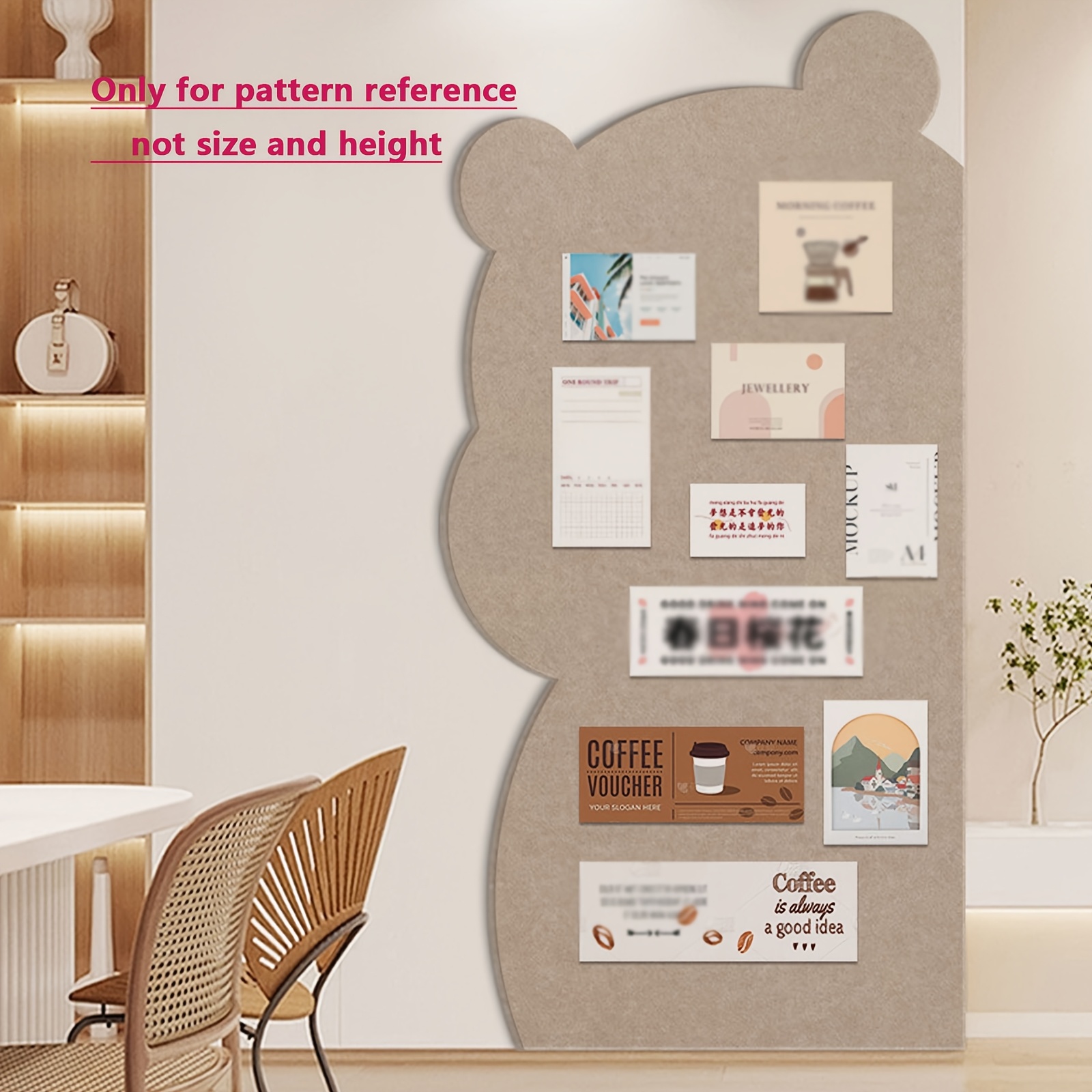 

A Cute Bear Photo Wall Felt Board That Damage Walls, Creative Background Decoration And Displaying Frames.