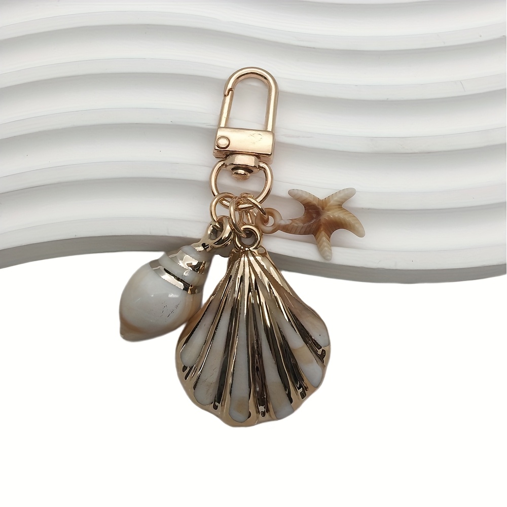 Acrylic Sea Conch Starfish Keychain Key Ring