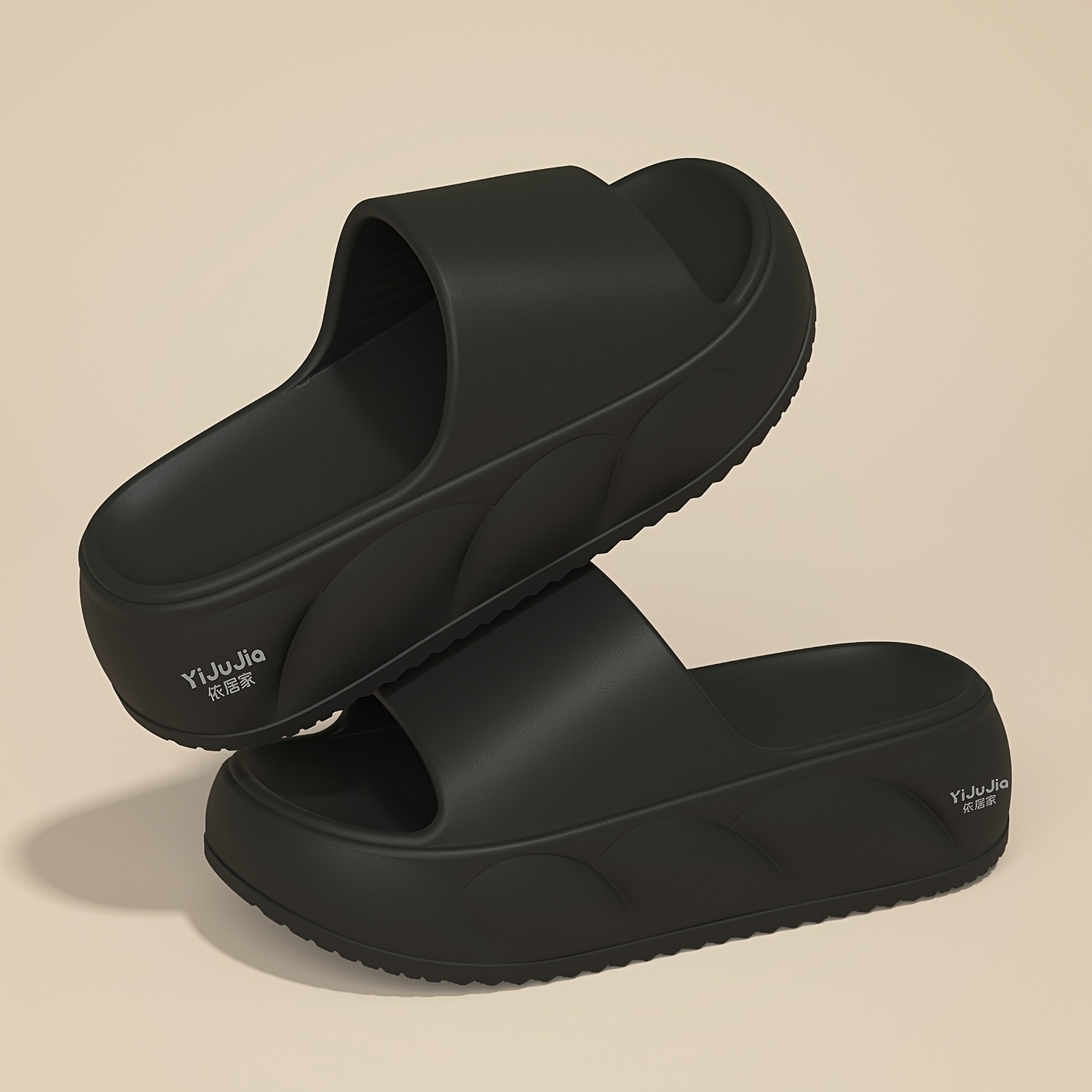 Image of Women's Eva Platform Slippers, Thick-soled Solid -soled Sandals, New Fashionable Indoor/outdoor Sandals, Stylish Outdoor Beach Party High-heel Slippers, Women's Footwear, Women Shoes
