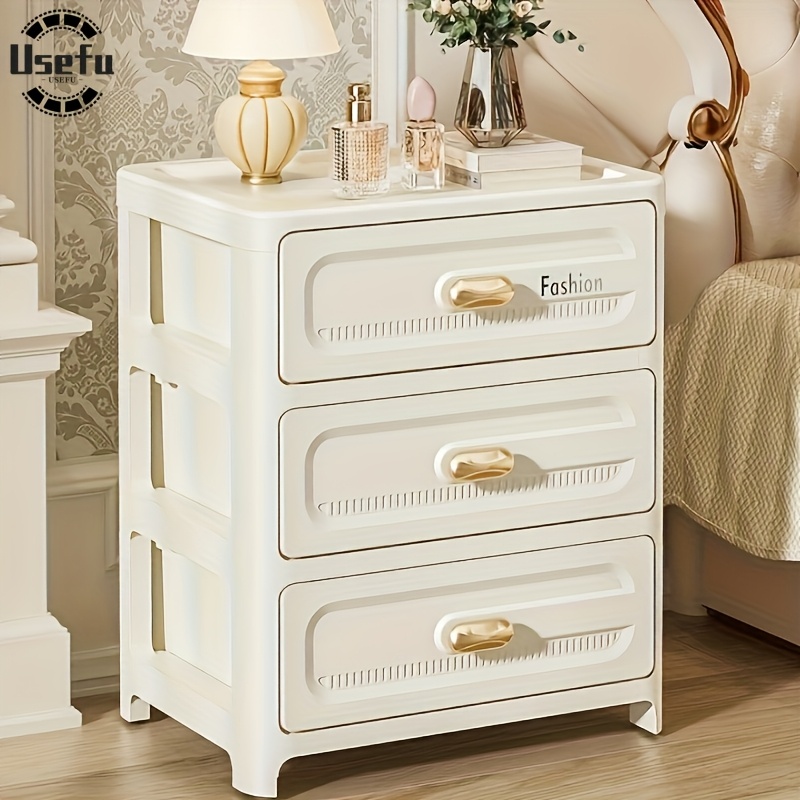 E-shop 1 Stück Leichter Luxus Wohnzimmer Mobiler Etagenschrank, Hochwertiger Schlafzimmer Nachttisch, Schubladen Aufbewahrungsschrank