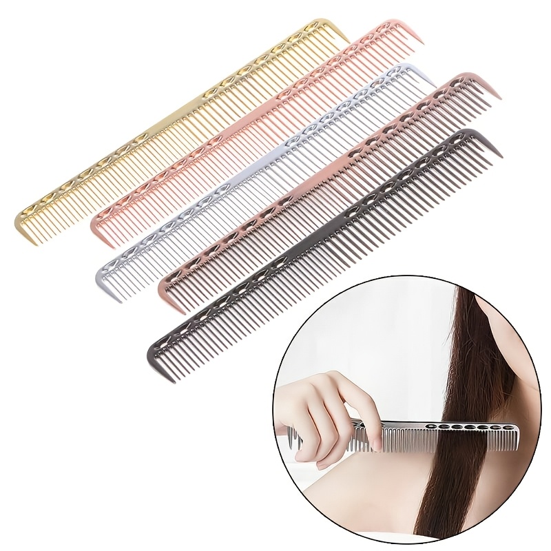 

1pc Professional Salon Barber Shop Stainless Steel Hairdresser Hair Cutting And Dyeing Anti-static Hair Cutting Comb