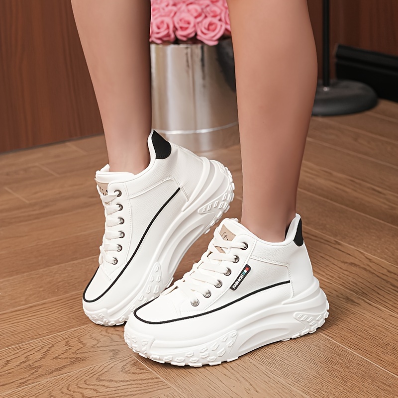 Women s Platform Sneakers Casual Lace Up Outdoor Shoes Women s Comfortable High Top Shoes plus size