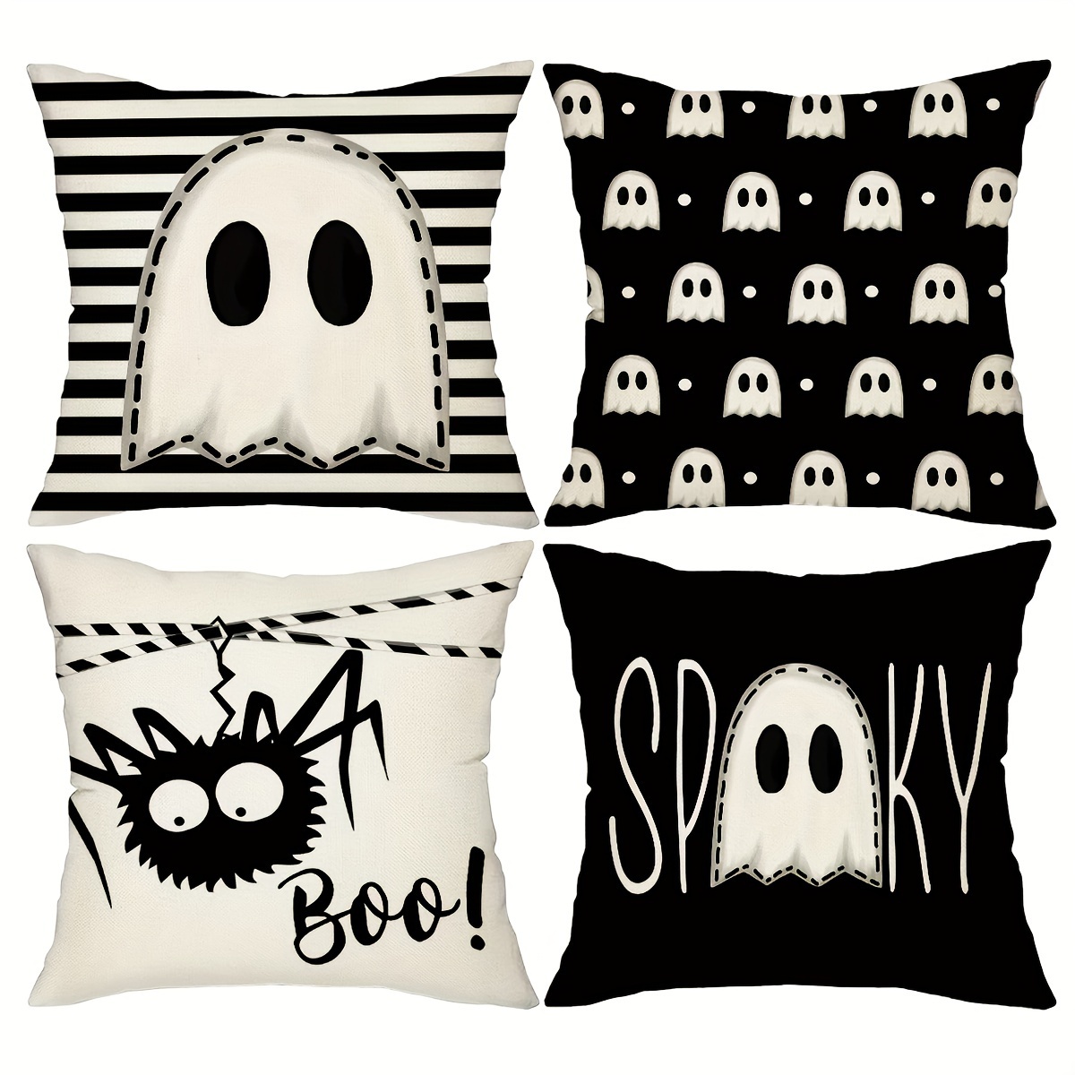 

4pcs/set, Throw Pillow Cover, Spider Pillow Cover, Home Farmhouse Sofa Decoration