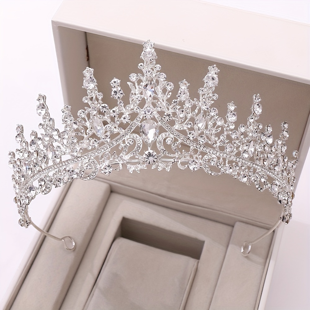 

Elegant Leaf Crown - Style Bridal & For Birthday Parties And Performances, Hand Wash Only, Full Diamond, Fashion