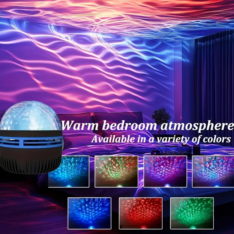 Innosinpo 1pc USB Powered LED Crystal Magic Ball Lamp with Water Ripple Effect, Standalone Plastic Black Light with Remote, Ideal for Commercial Spaces, Bedroom Ambiance, and Holiday Decor, Perfect Christmas Gift for Office, Bedroom, Hotel, Party, Restaurant Decoration