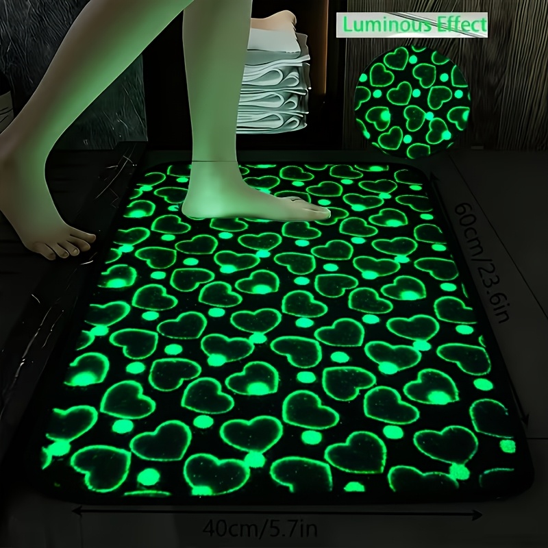 TEMU 1pc -the-dark Carpet Suitable For Rooms, Bathrooms, Entrances - Thick Flannel With Anti-slip Backing, Machine Washable Night Light For Bedroom,,