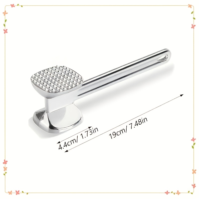 Image of 1pc Square-head Meat Of Aluminum Alloy. Weight Approximately 95 Grams. Steak Meat Hammer. Household Meat Tenderizer. Beef Hammer. Double-sided Meat Tenderizer Is A Kitchen Gadget