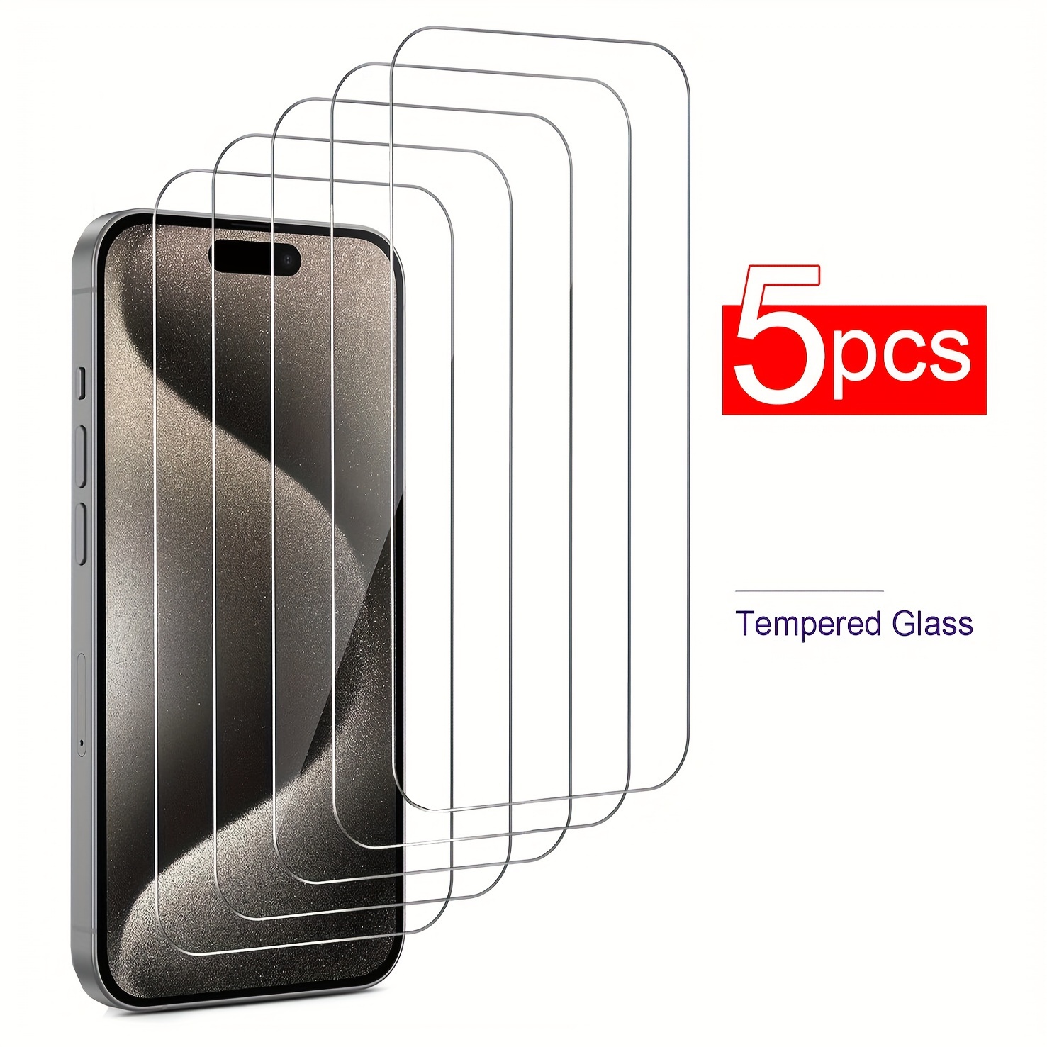 

5pcs Hd Clear Tempered Glass Screen Protectors For Iphone 15 Pro Max 14 Plus 13 Mini 12 11 X Xs Max Xr 6.1 6.7 15pro 13pro Max Premium Film Anti-scratch 9h Hardness