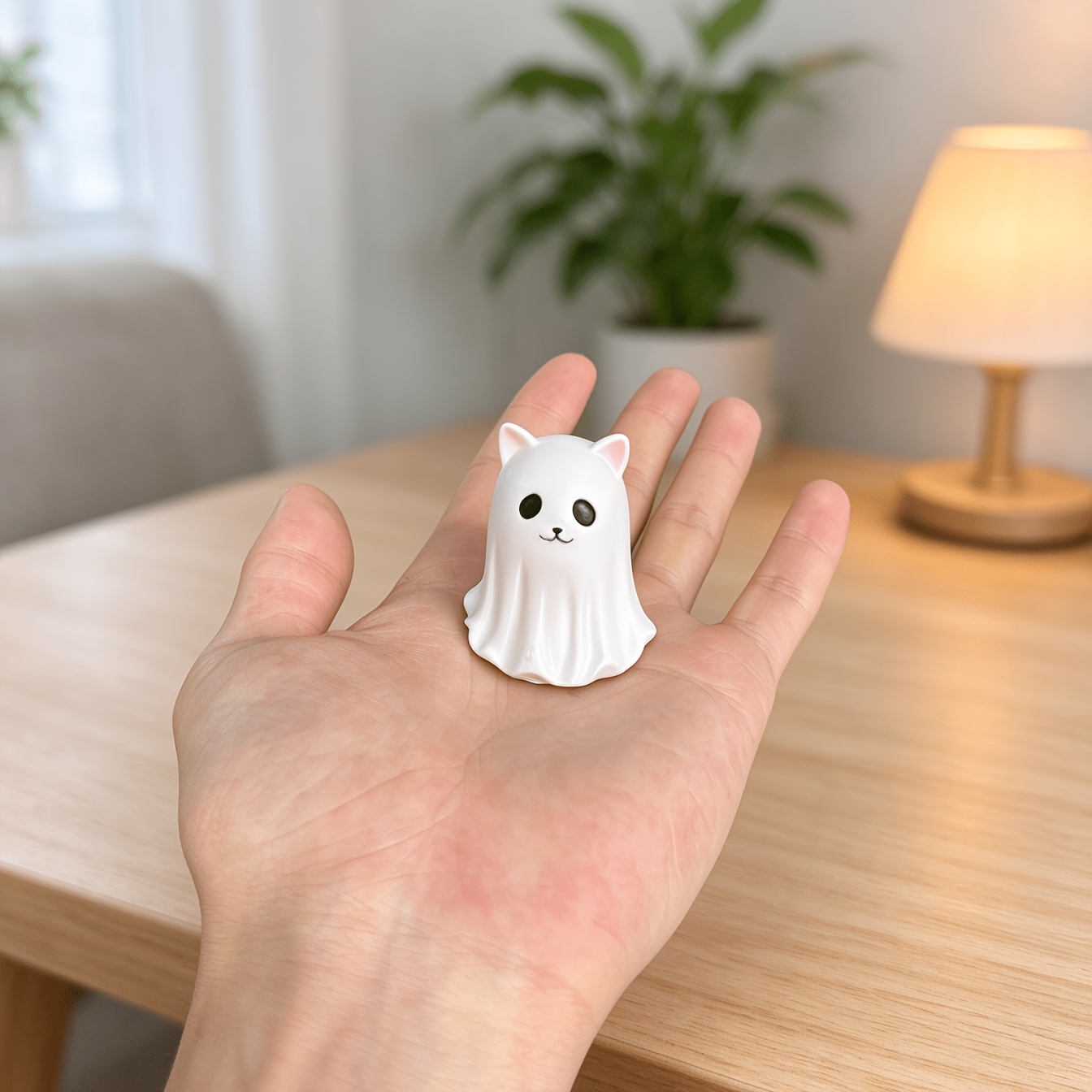 TEMU 1pc, Figurines , Ornements en résine Chat et Chien , Décor de table de rose dégradé et blanc, Cadeaux pour des animaux de compagnie, les