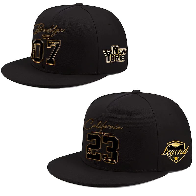 TEMU 2pcs College-themed Baseball Caps Suitable For , Adjustable Unisex Letter & Numbered Caps With - Letters & 0-9 Numbers, Hand Washable For,,