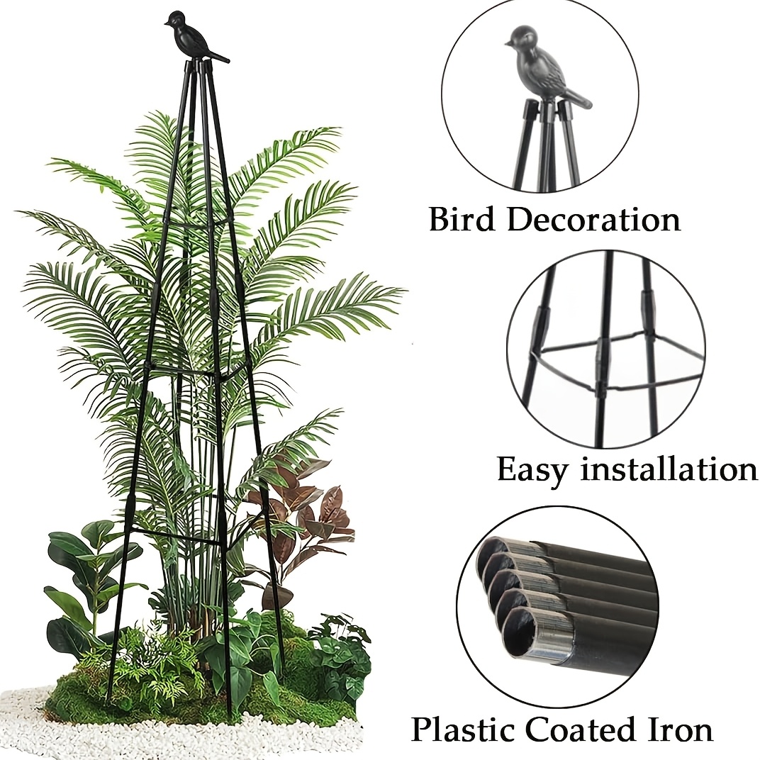 TEMU 1 ou 2 Paquets de Treillis de Jardin pour Plantes Grimpantes, Support de Treillis pour Plantes de 65 Pouces pour Grimpante, Tour de Jardin en
