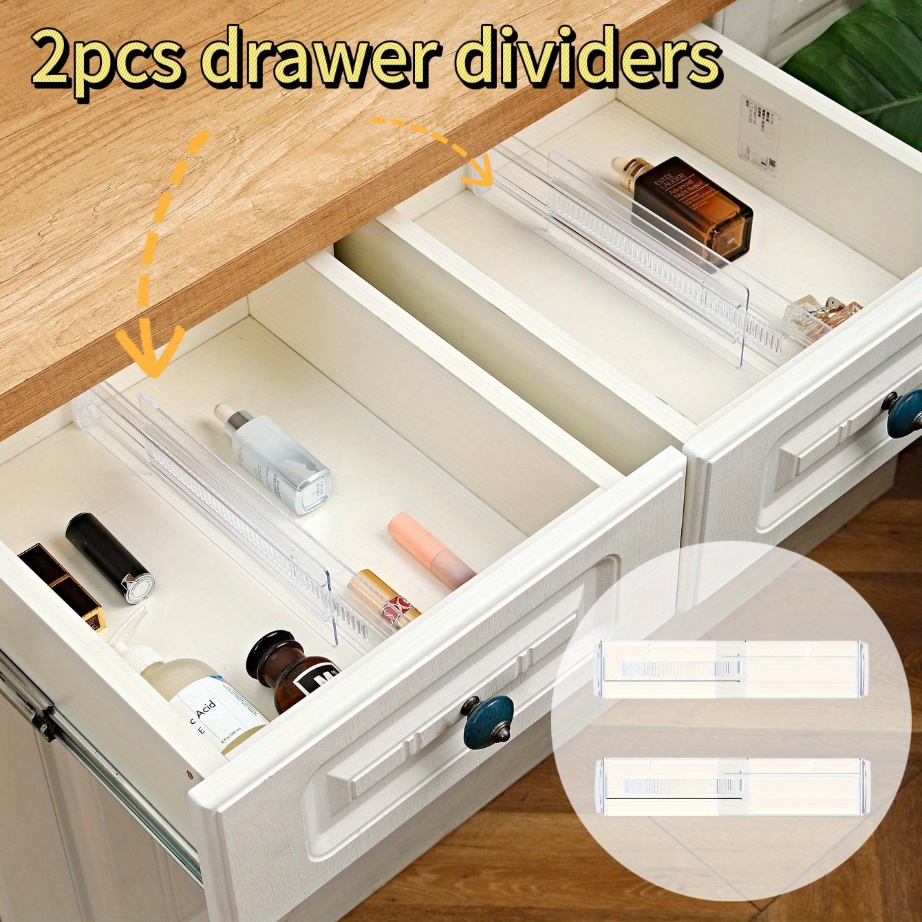 1 2 3 4 5 pack shallow drawer divider clothes expandable 11 - Temu