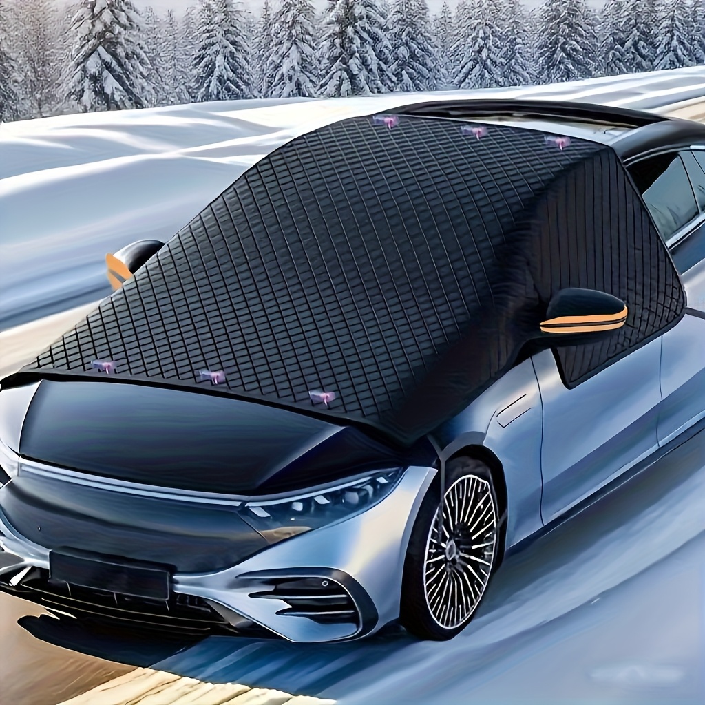 TEMU 1pc Car Windshield Snow Guard, An Ice And Snow Product. It Features Magnetic Fixation To Strong , Is And Carry, Prevents Snow And Frost, Is