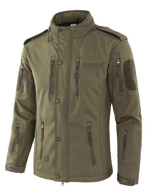 mens outdoor softshell jacket 100 polyester sporty style multi no stretch fabric for autumn winter warm lined jacket gear jacket mountaineering and rock climbing clothing winter fishing suit