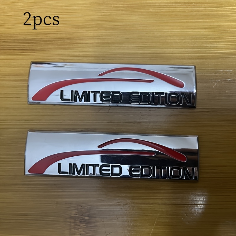 Image of 2pcs, Creative Car Stickers, Metal Material Edition Modified Car Badges, Suitable For The Sides, Fenders, And Trunk Of The Car, Aesthetically And Practical Car Emblems