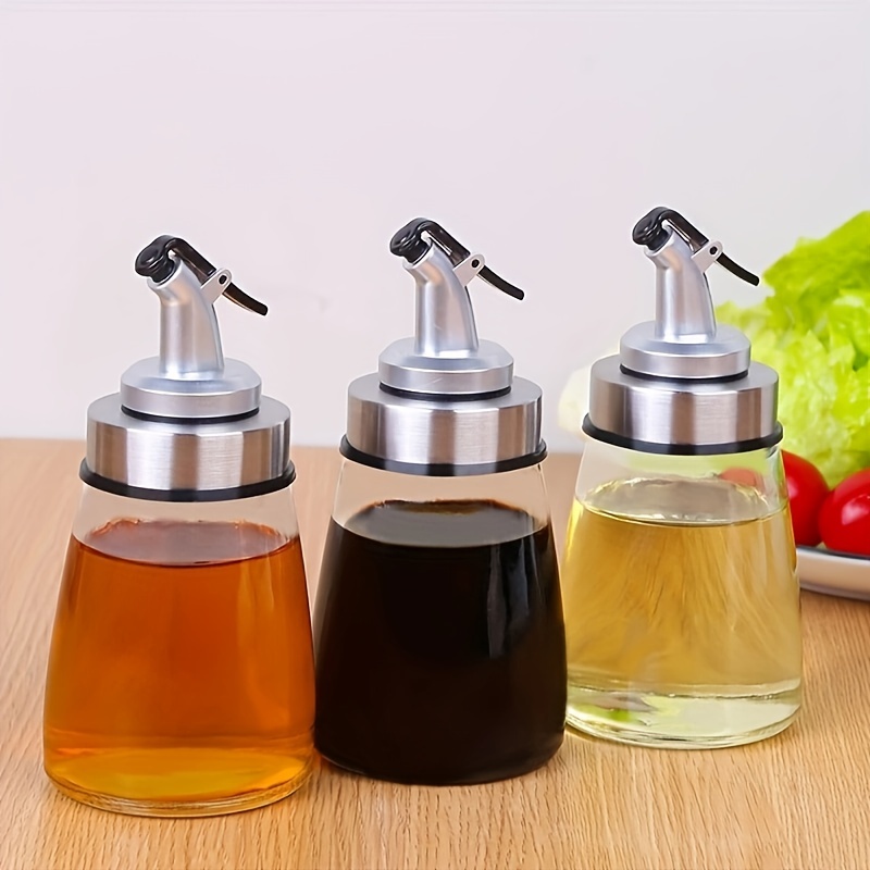

Stainless Steel And Glass Oil Dispenser: 180ml Capacity, Leak-proof Design, Perfect For Cooking Oils