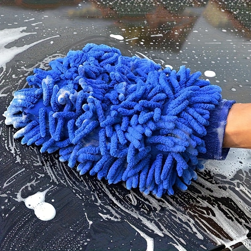 1pc Ultra-Soft Chenille Car Wash Glove - Double-Sided Plush Microfiber for Auto Detailing and Cleaning, Car Wash Accessory