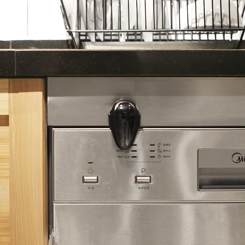 1pc Safety Oven Lock, Cabinet Door Latch, Drawer Childproof Lock, Phthalate-Free Plastic, Black & White, Prevents from Pinching Hands and Accessing Dangerous Areas