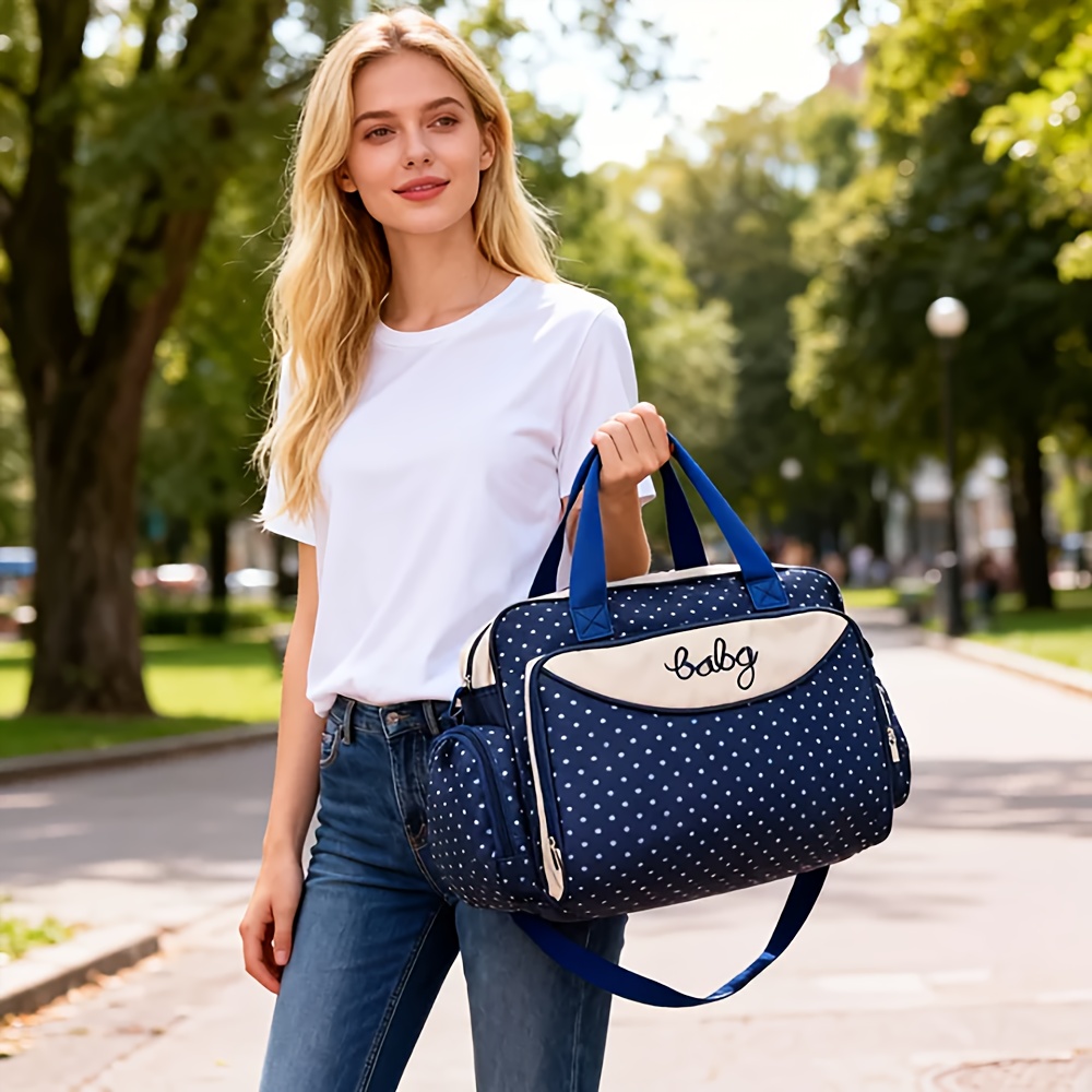 Stylish Polka Dot Mommy Bag - Large Capacity Diaper Bag, Tote Bag, & Shoulder Bag for Moms On the Go,, Halloween, Thanksgiving And Christmas Gift