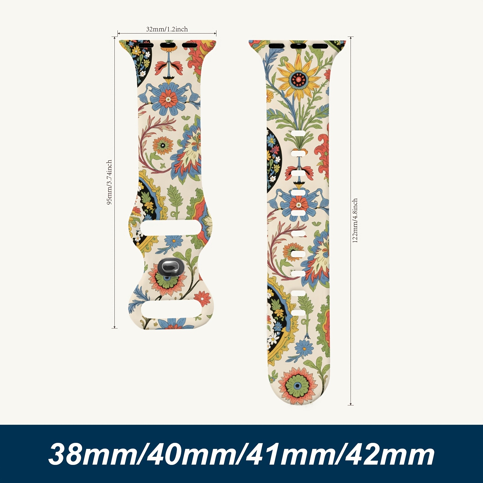TEMU Silicone Watch Band For , Cute For Iwatch Strap For S10 Ultra1/2/3 Patterns, Compatible With Series 8/9/10 In Sizes 38/40/41/42mm, Suitable For