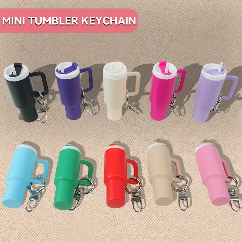 Keychain Chapstick Holder 2-Pack Mini Tumbler Keychains Lip