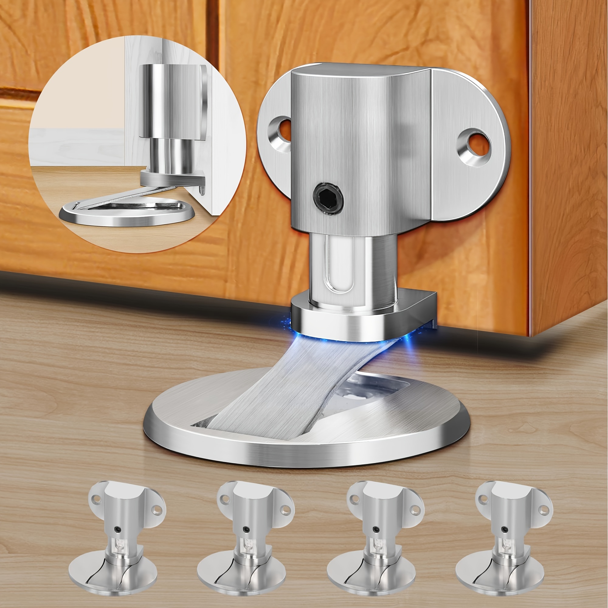 

8pcs Adjustable Magnetic Door Stoppers For Bottom Of Door, Floor Mount Adhesive Door Stop