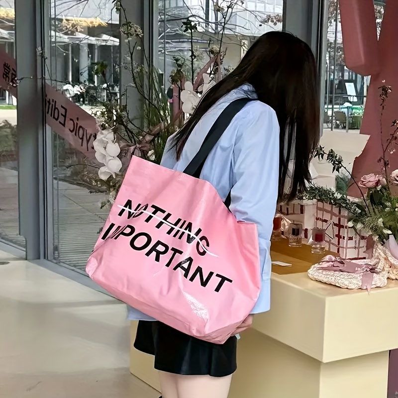 extra large tote bag #bag text design durable Temu Malta