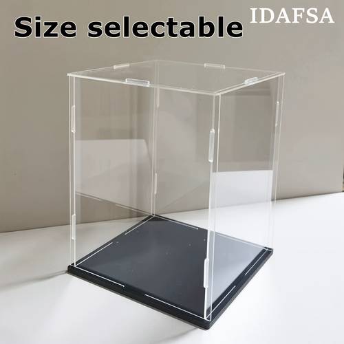 16x12x12 inch acrylic display box with multiple sizes from made of transparent material suitable for figurines model display protection and dust prevention with assembly instructions