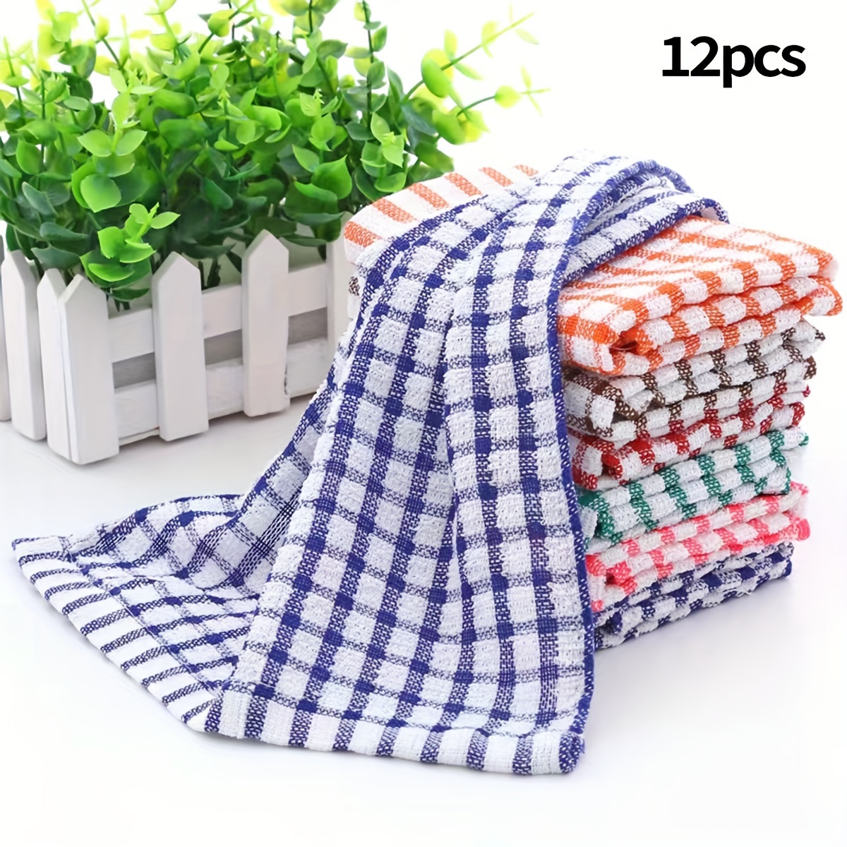 

12-pack Cotton Dish Cloths, Contemporary Style, Lightweight Oblong Kitchen Cleaning Towels, Hand Wash Only, Woven Weaving Method, Space Theme, Reusable Dish Towels.