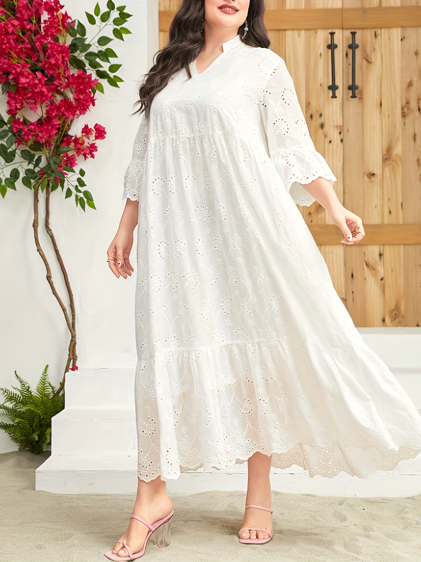 slim fit dress slacks Mello White Dress Midi (Loose fit) – Kimandamisses main image 0