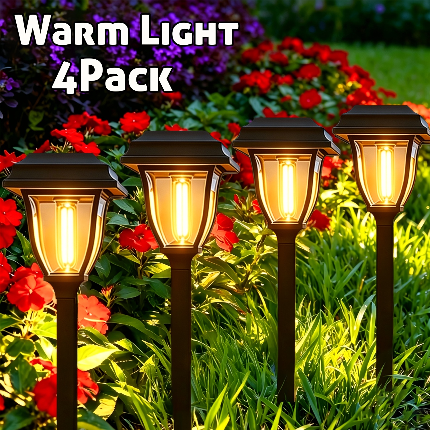 4/2pack Solar-powered Mini Garden Path Lights, Outdoor Ip44 High-brightness Led Path Lights With Automatic Function, Ideal For Decorating And Lighting Lawns, Patios, , And Driveways
