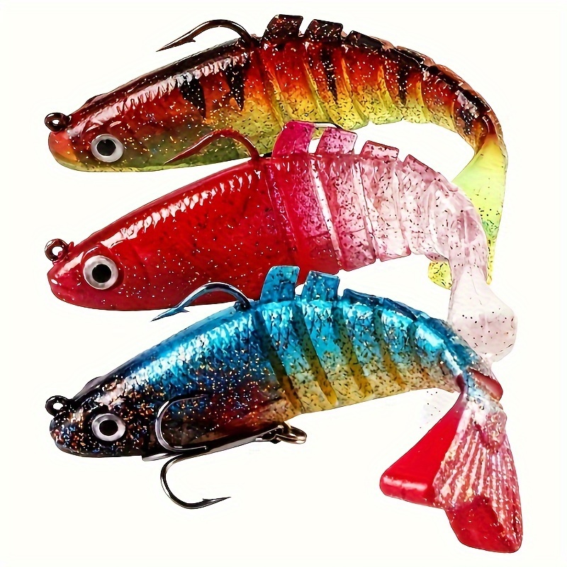 

1pc Multi-section Fishing Lure, Bionic Soft Bait With Sharp Hook, Wobbler Lure For Bass Trout