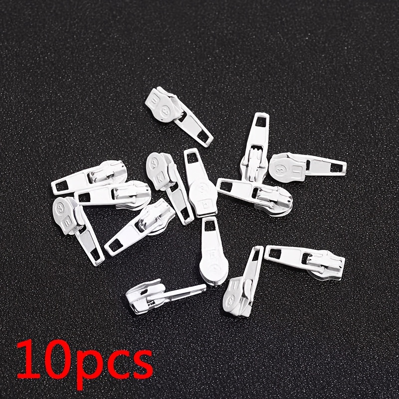 Image of 10pcs Zipper Head Nylon Puller Western Pants Crotch Pants Quilt Cover Pillowcase With Automatic Lock Thickened White Black